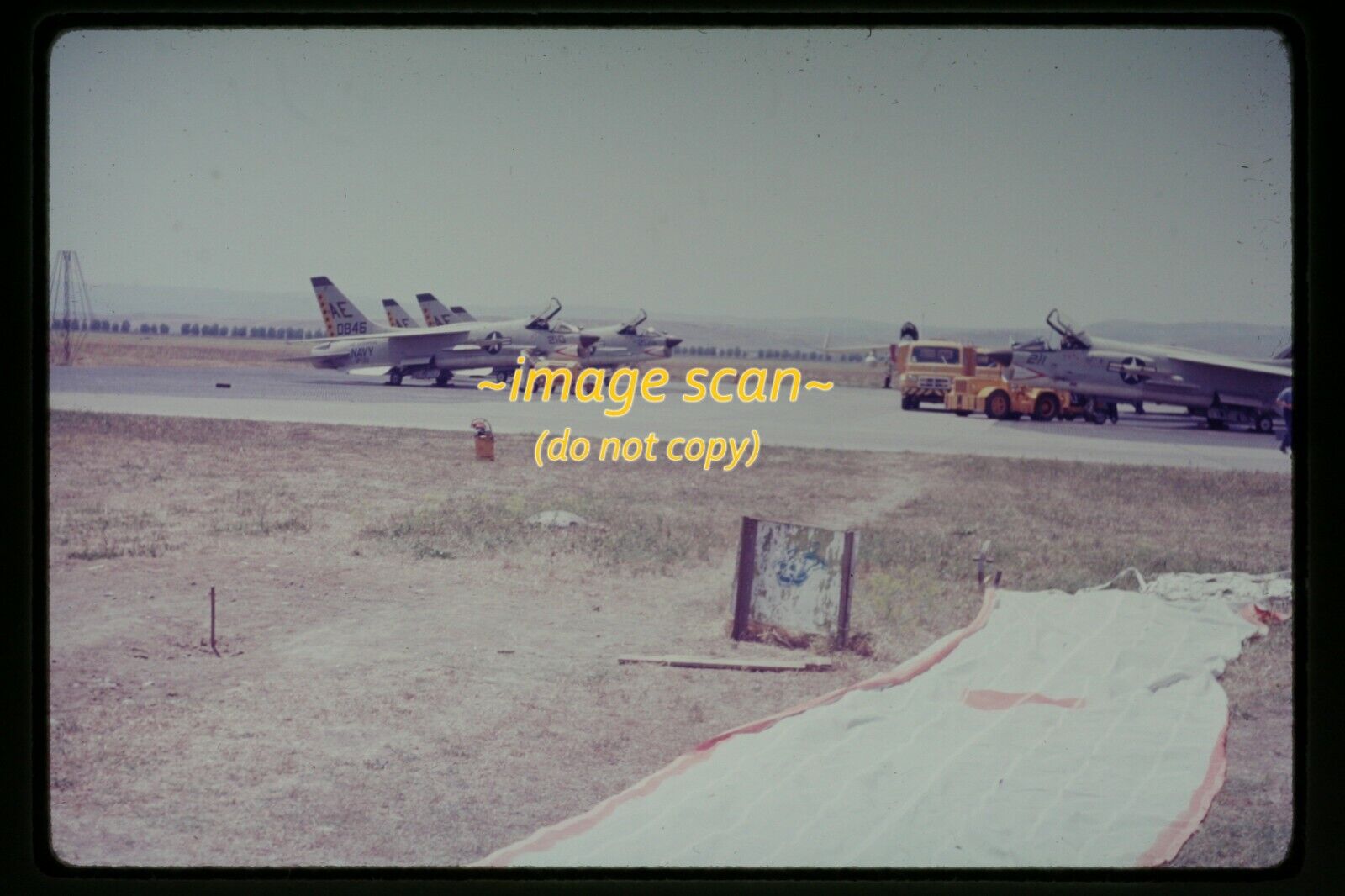 Navy VF-33 Vought F8U Crusader Aircraft in 1964, Original Slide i28a