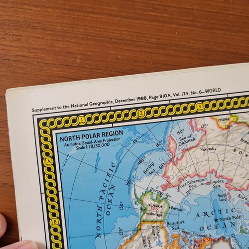 Mapa del mundo de 1988 de colección de la National Geographic Society y Tierra en peligro de extinción - Imagen 5 de 5