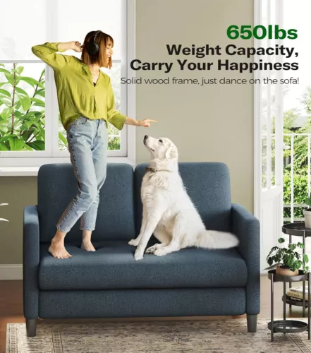 51" Teddy Velvet Sofa Zweisitzer Wohnzimmersofa Wohnzimmermöbel Doppelsofa DE - Bild 6 von 49