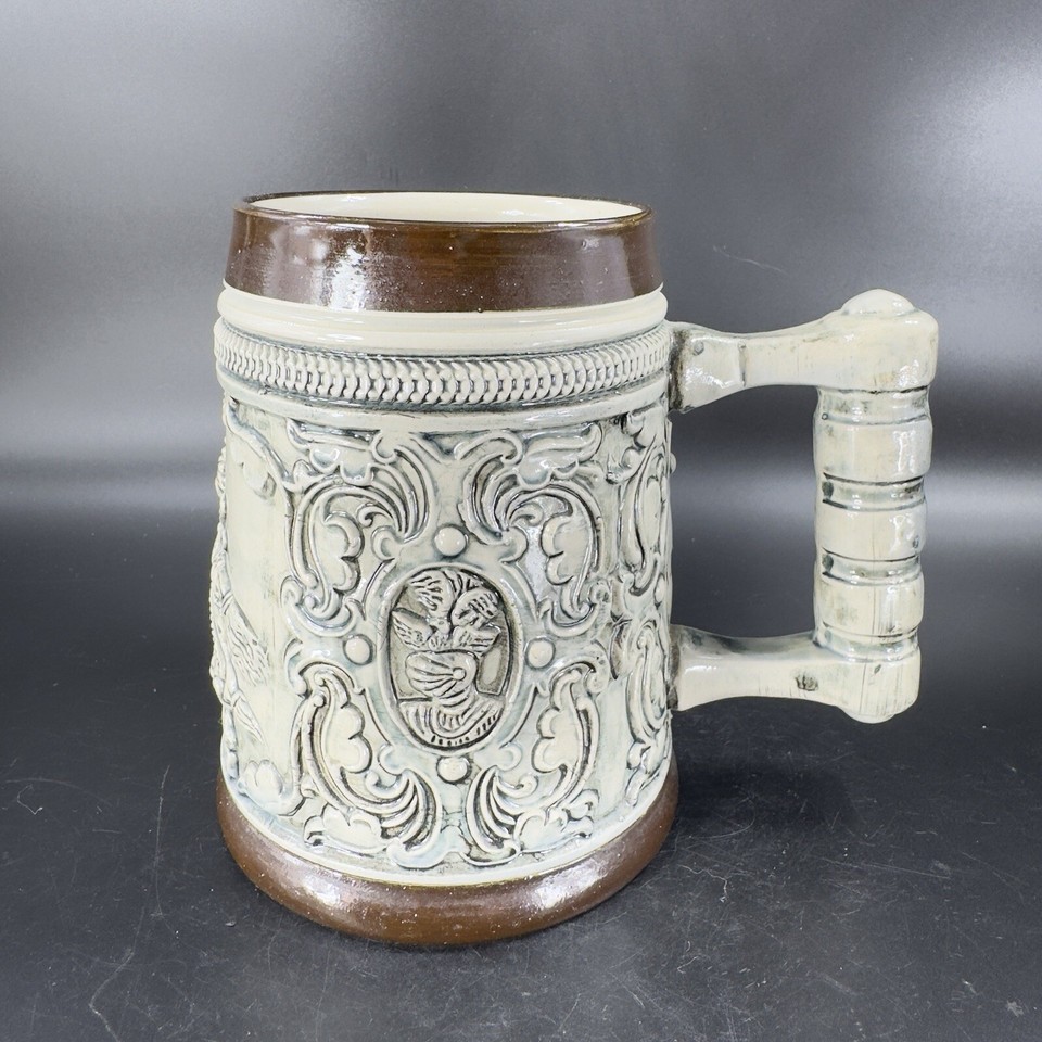 Vintage GERMAN THEWALT Cornell Knights Beer Stein Pottery Large Mug W