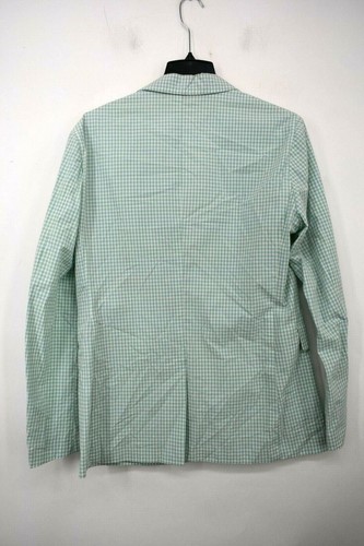 Burberry Mens Light Green Check Cotton Slim Sport Coat Blazer Button Front 52R - Picture 2 of 7