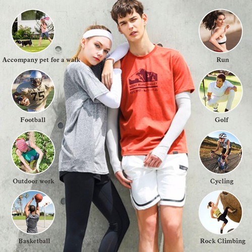 UV Sun Protection Compression Arm Sleeves Cycling Golf Basketball Sports Sleeve - Picture 4 of 33