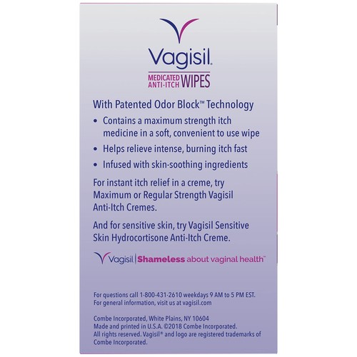 Vagisil Maximum Strength Anti Itch Medicated Feminine Wipes 3 Packs of 20 - Picture 5 of 5
