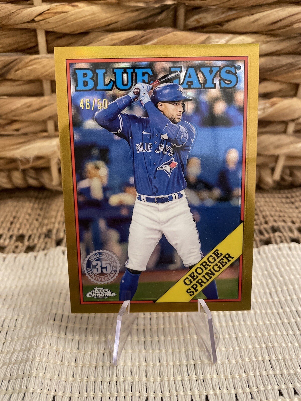 George Springer - 2023 Topps Chrome 1988 Topps Insert - GOLD REFRACTOR #/50! 🔥