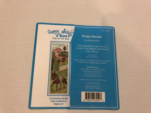 Oopsy Daisy PRETTY HORSES Girls Stretched Canvas Wall Art 21 x 21 Painting EUC - Picture 5 of 6