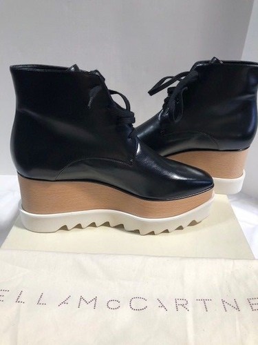 Women's NIB Stella McCartney Black Elyse Platform Boots Size 7.5 - Picture 2 of 7