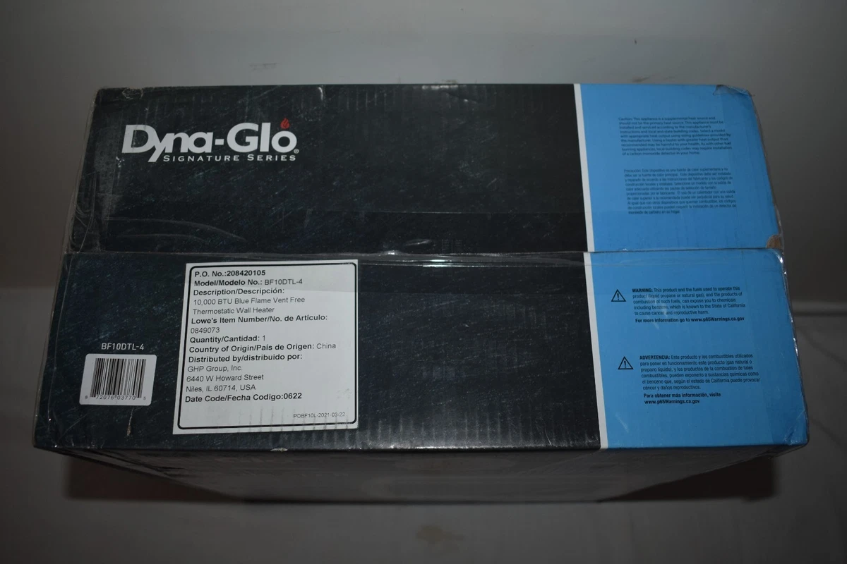 Dyna-Glo Signature Series Blue Flame Dual Fuel Vent Free Wall Heater 10,000  BTU | eBay