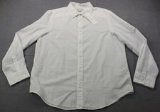 Calvin Klein Mens Standard White 100 Cotton Long Sleeve Button Shirt NWT L 80