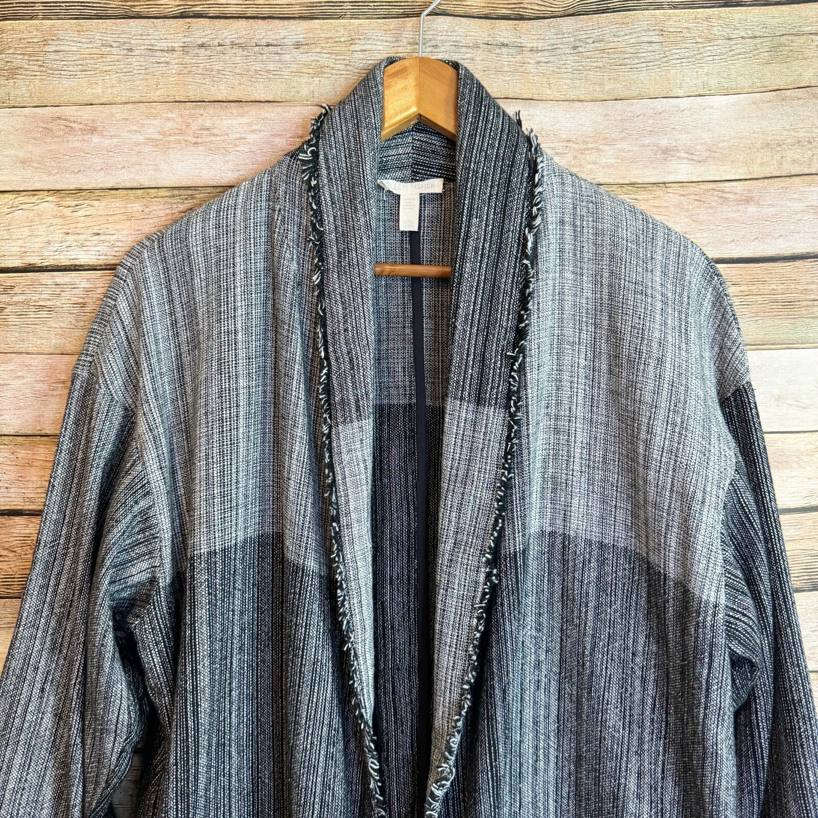 Eileen Fisher ColorBlock Patchwork Lagenlook Shaw… - image 2