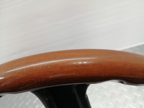 NARDI Z5 Leather Wood Steering Wheel 365mm Mahogany Wear and Peeling Used JP - Picture 12 of 13