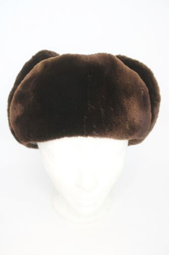 SHOWROOM NEU ARKTISCHER BIBERFELL & WILDLEDERHUT HERREN HERREN GRÖSSE 22,5"