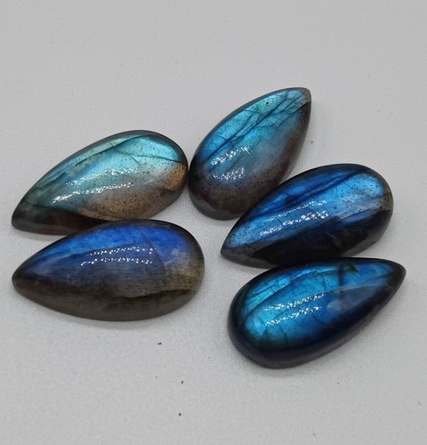 Natural Labradorite Cabochon Big Pear Shape Calibrated Loose Gemstones All Sizes - Picture 3 of 8