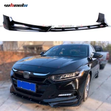 For 2018-20 Honda Accord ACR Gloss Black Front Bumper Lip Splitter Spoiler Kits