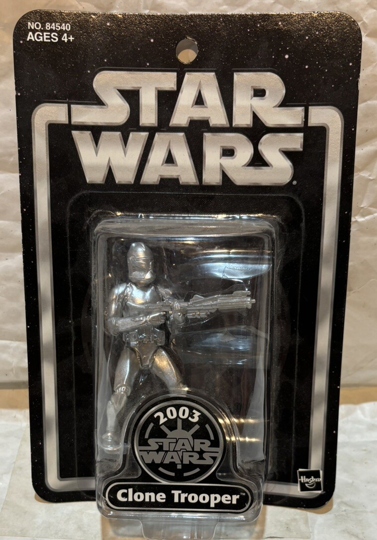 Star Wars Silver Clone Trooper 2003 Convention Promotion Action Figure boxed uk