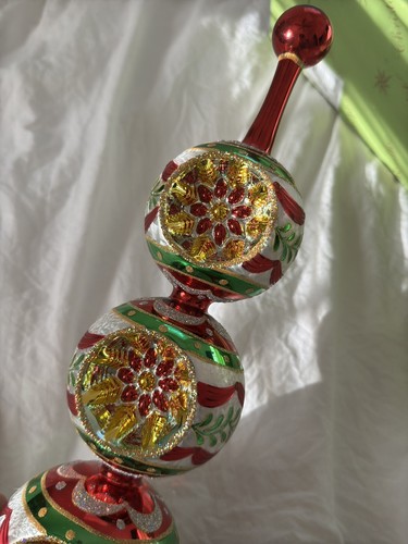 RARE VTG CHRISTOPHER RADKO EMPEROR'S FINIAL 1011258 3 BALLS TREE - Picture 18 of 19