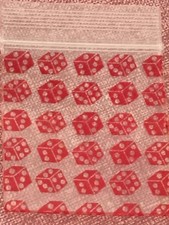 100 SMALL BAGGIES 1515 1.5" X 1.5" MINI Resealable POLY DESIGNER BAGS RED DICE
