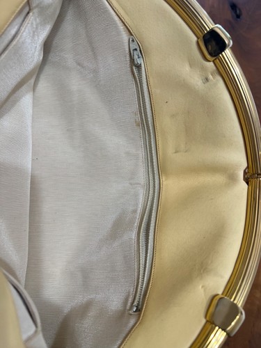 SALE Vintage Judith Lieber Pastel Yellow Leather Clutch Shoulder Evening Bag - Picture 6 of 18