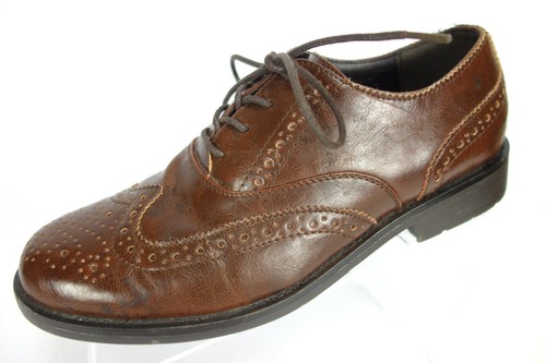 Dexter Braun Leder Brogue Flügelspitze Oxford Leger Elegant Schuhe Herren Größe 8M - Bild 3 von 10