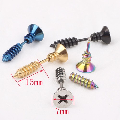 5 Pcs Anti-allergic Earrings Men and Women Piercing Cross Screws - 第 4/12 張圖片