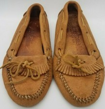 Minnetonka Women's Driving Moccasin Brown nub-bottom sole US Size 8 Free s/h