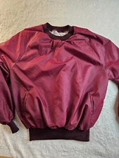 Men's Vintage BIKE Pullover Windbreaker Jacket Top Large Vtg Maroon USA made 