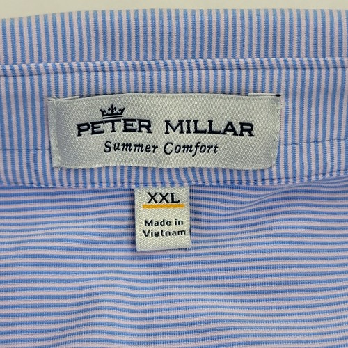 Peter Millar Mens Jubilee Performance Jersey Golf Polo Size 2XL Purple Stripe - Picture 7 of 12