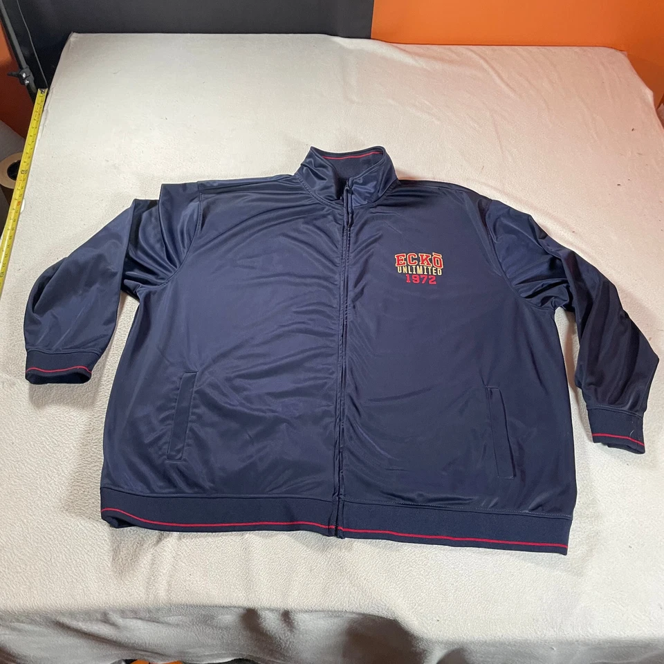 Chaqueta De Colección Echo Unltd Para Mujer 5XL Azul Pista Cremallera Completa Elegante Cuello Simulado Top Foto 2 de 4