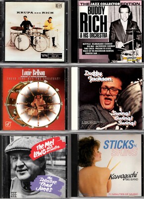Lot of 6 Jazz Big Band Drummers CD s with Cases all in VG condition