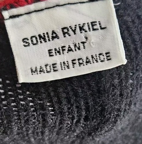 Sonia Rykiel Enfant Girl's Sweater 8 Black Wool Vintage Knit Tassle Pom Pom - Picture 7 of 9