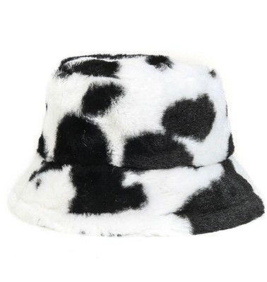 Women's Fashion Faux Fur Cow Print 