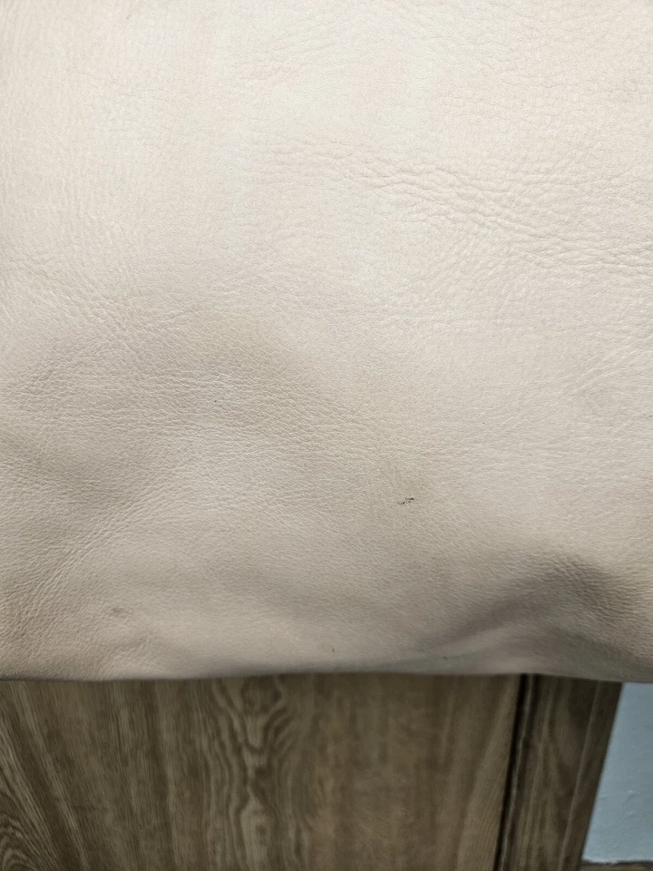 Madewell IVORY/Tan Leather Double Handles Large Tote Shoulder Bag Purse - Image 3 of 4