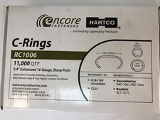 C-RINGS FASTENERS 16ga 3/4" GALVANIZED STEEL Collated SHARP POINT 16G110, CL23