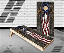 American Buck Wood Camo Cornhole Boards Bean ...