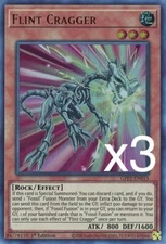 3X Yugioh Flint Cragger GFP2-EN015 Ultra Rare 1st Edition NM