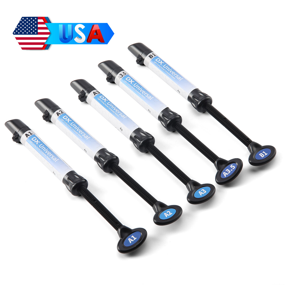 Dentex Dental Universal Light Cure Composite Kit Syringes Etching Adhesive Gel