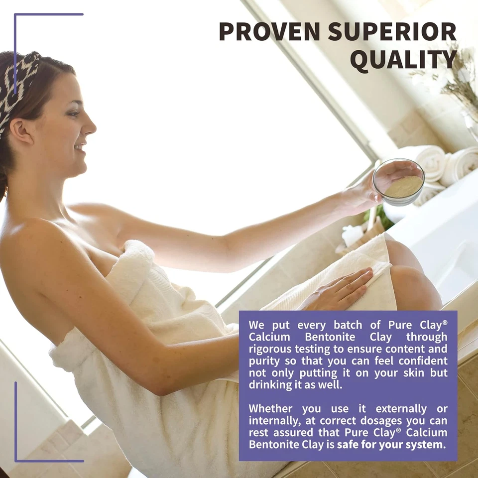Argila de bentonita de cálcio em pó, 100% natural orgânico de grau alimentício, banho e corpo Mu - Imagem 4 de 4