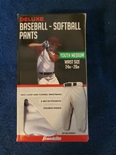 FRANKLIN SPORTS DELUXE BASEBALL-SOFTBALL PANTS YOUTH MEDIUM WAIST SIZE 24"- 26"