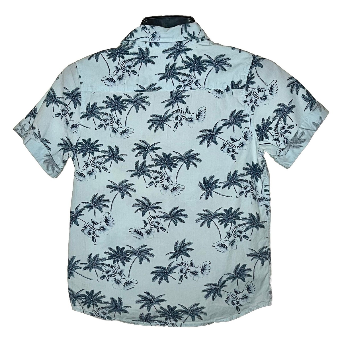 Zara Youth Boy Button Down Shirt Short Sleeve Light Blue