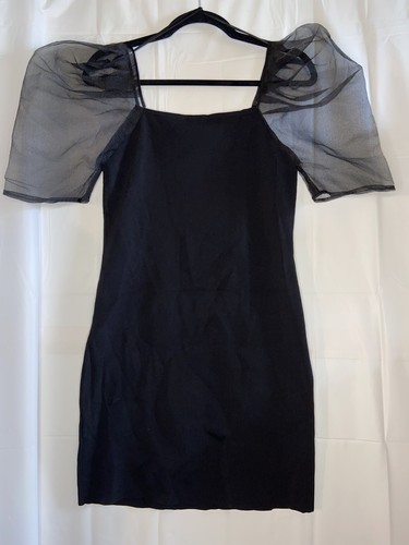 Maglia manica organza rosa infinita Nordstroms nuova con etichetta tg. M Mini Abito Nero A1 - Foto 8 di 11