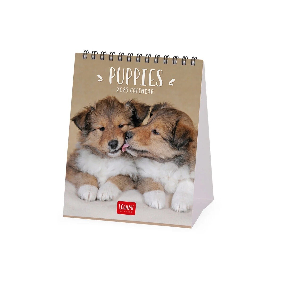 CALENDARIO 2025 da tavolo PUPPIES legami SCRIVANIA cm 12 x 14,5