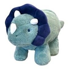 Carters Just One You Dinosaur Triceratop Plush Dino Lovey Stuffed Toy Green Navy