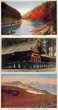 Early 20th Century 3 Vintage Japanese Unposted Colorized Postcards Japan