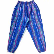 Free Island Vtg High Waist Joggers Pants Relaxed Colorful 90's USA Womens Large
