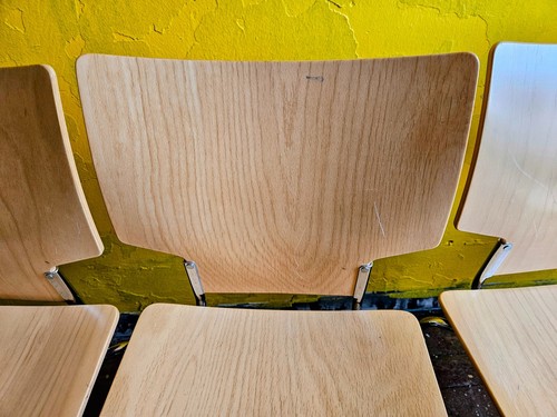 LOT of 8 KUSCH+CO 2000s RETRO LOOK HOT MOULDED PLYWOOD STACKING CHAIRS FREE SHIP - Picture 10 of 21