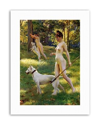 JULIUS LEBLANC STEWART NYMPHS HUNTING 1898 Old Master Military Canvas art Prints