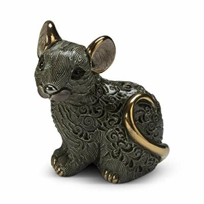 De Rosa Handcrafted Ceramic Figurine Baby White Mouse