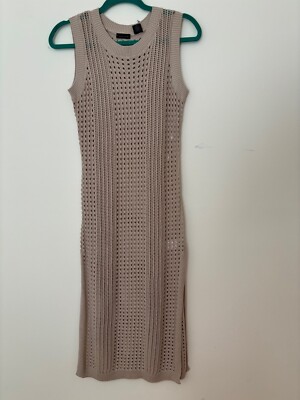 chinese dress ladies Stone Cut Out Sheer Knit Maxi Beach Dress