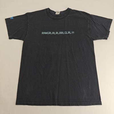 Vintage World Of Warcraft Video Game RawGrl RAWGRLRLRLRRLGLRL!!! T-Shirt Large