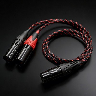 XLR 5-Pin Female to 2x 3-Pin Male Stereo or Dual-Elements Microphone Cable