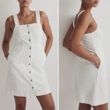 NEW Madewell Denim Square-Neck Sleeveless Mini Dress Size 4